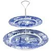 Spode Présentoir à Gâteaux à Deux étages Blue Italian -magasin de tapis 37763 01 01 a5ce314ca7