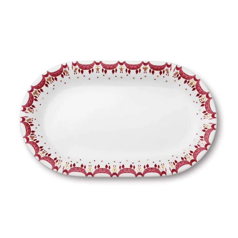 Bjørn Wiinblad Plateau Guirlande Rouge 39x23.5 3 Bjørn Wiinblad Plateau Guirlande Rouge 39x23.5